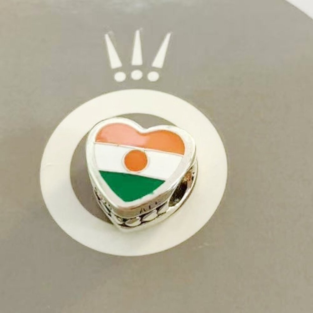 Pandora Niger Flag Exclusive Heart Charm Bead